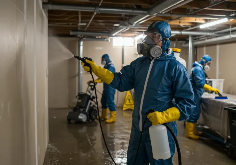 Basement Sanitization and Antimicrobial Treatment process in Vevay, IN