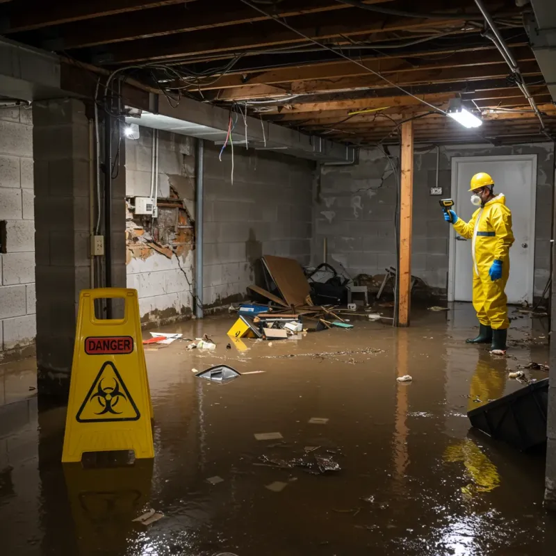 Flooded Basement Electrical Hazard in Vevay, IN Property