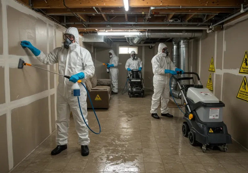 Basement Moisture Removal and Structural Drying process in Vevay, IN